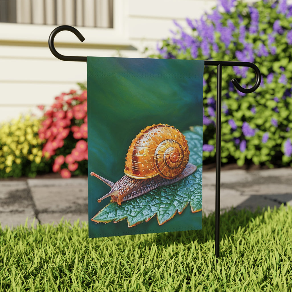 Golden Shell Snail Garden Flag