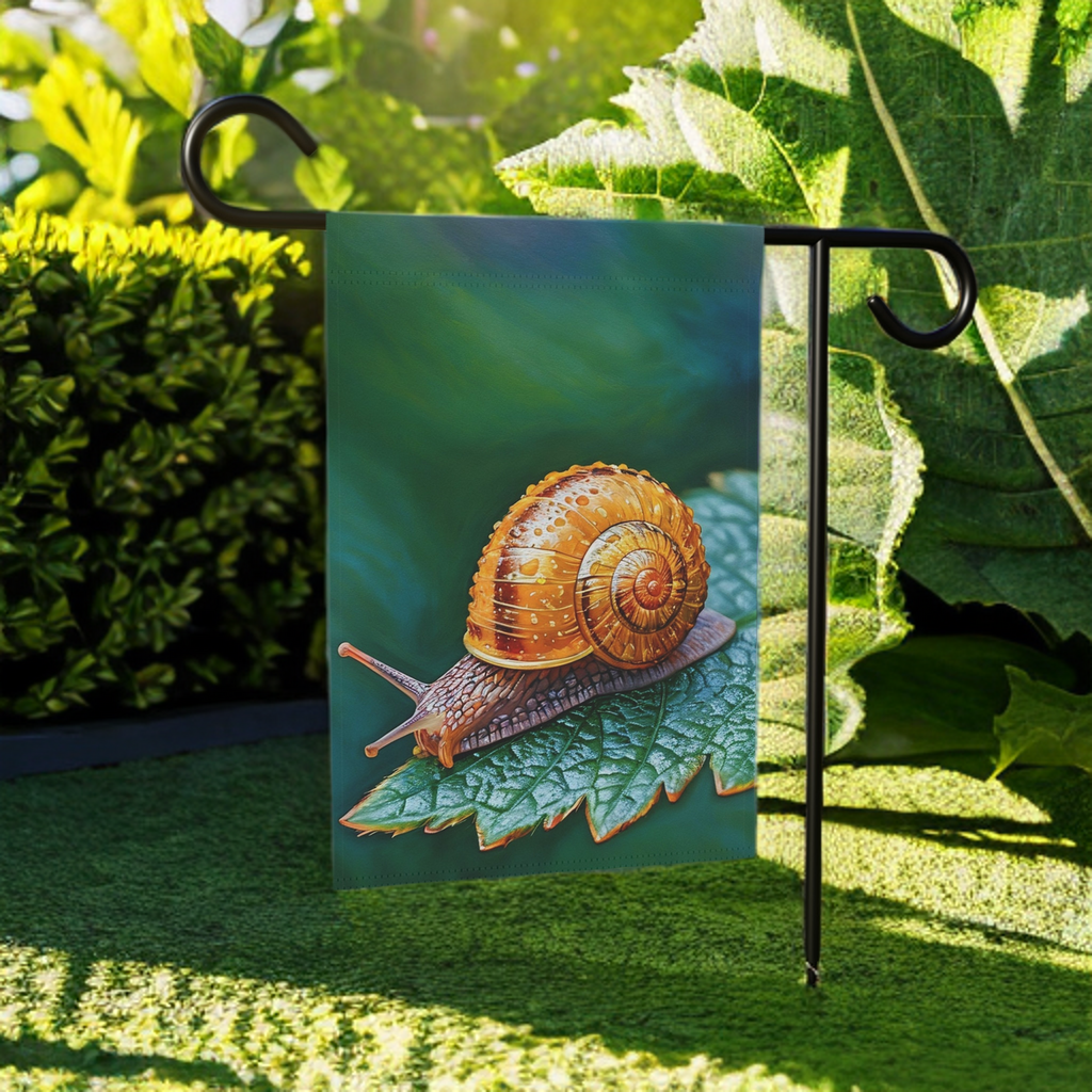 Golden Shell Snail Garden Flag