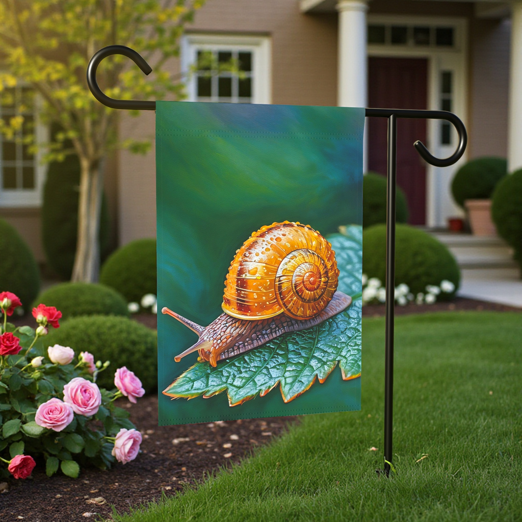 Golden Shell Snail Garden Flag
