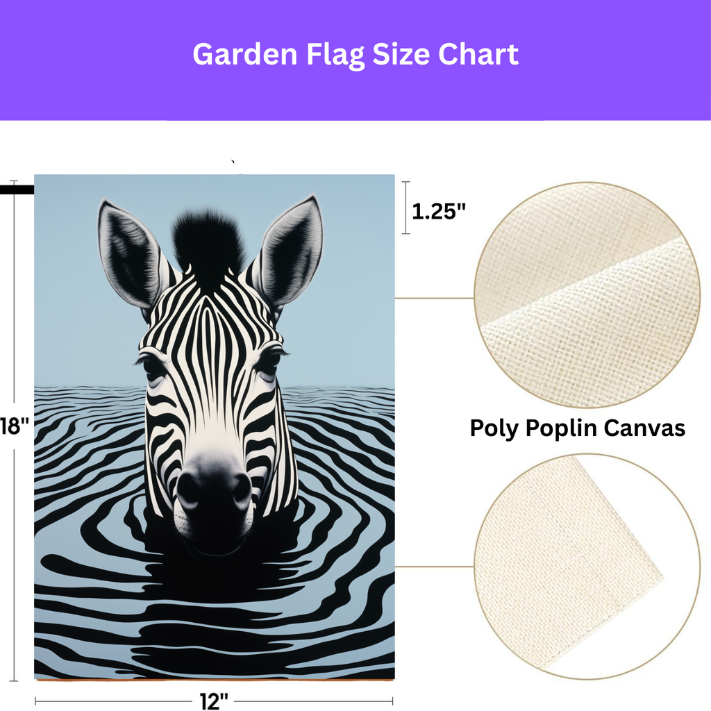 Zebra Strips Garden Flag - double-sided design - Dragonfire Gardens