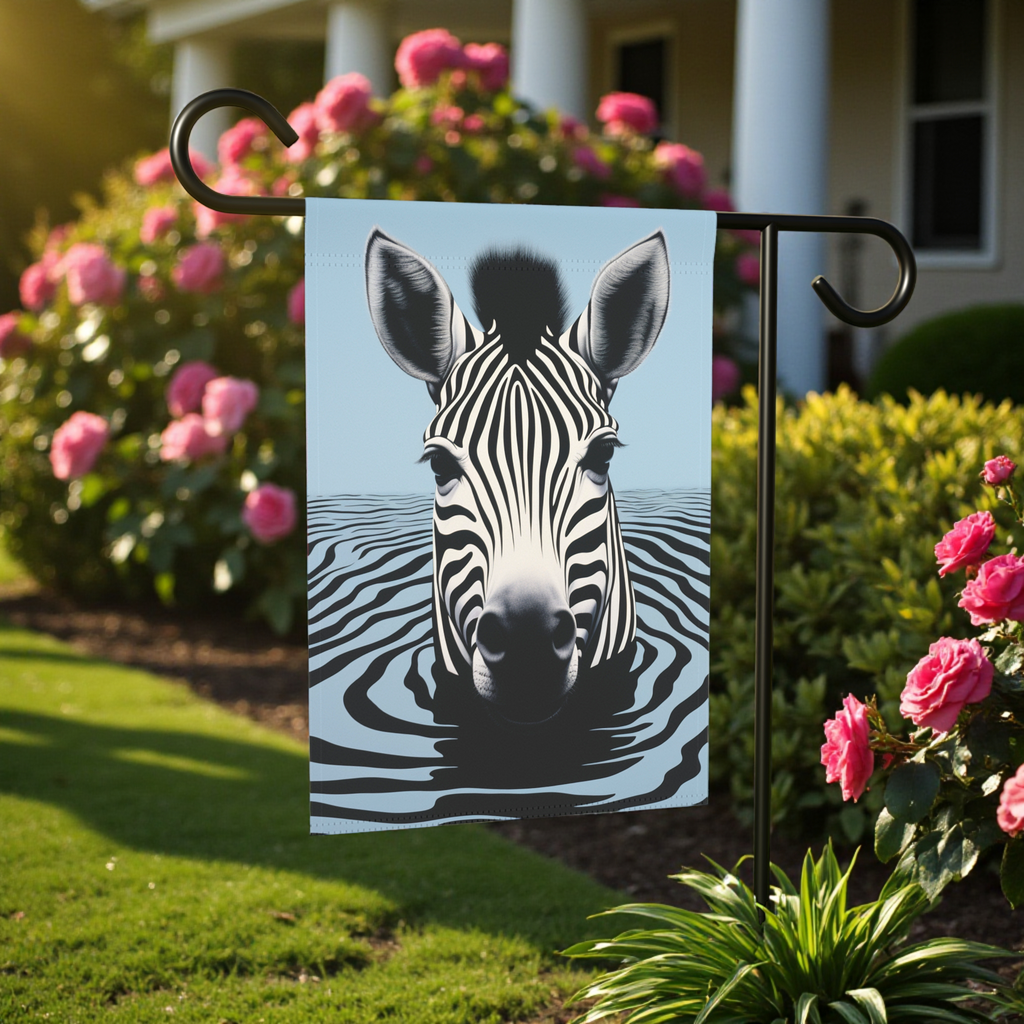 Zebra Strips Garden Flag - front view - Dragonfire Gardens
