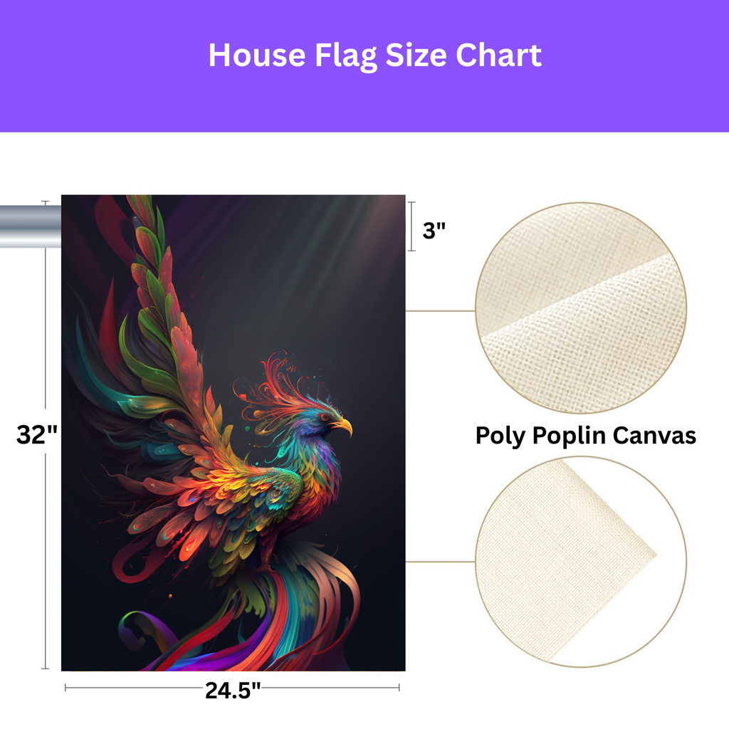 Abstract Rainbow Phoenix Garden Flag