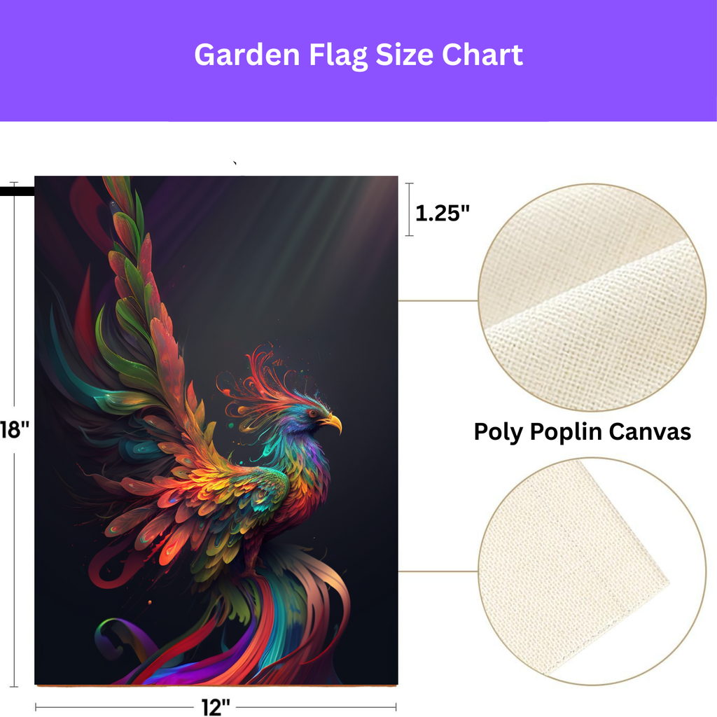 Abstract Rainbow Phoenix Garden Flag