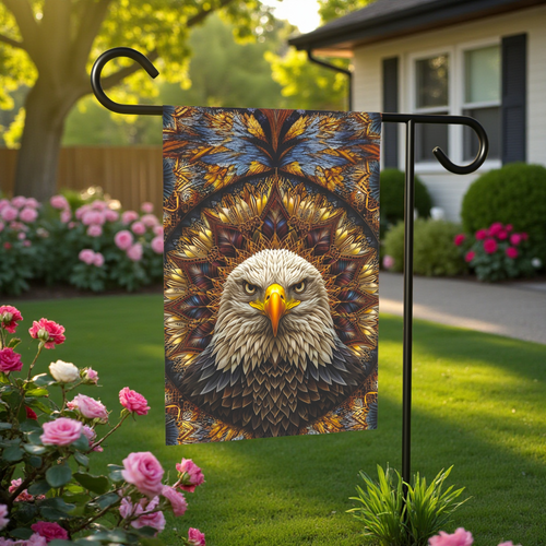 American Indian Eagle Garden Flag - size comparison - Dragonfire Gardens