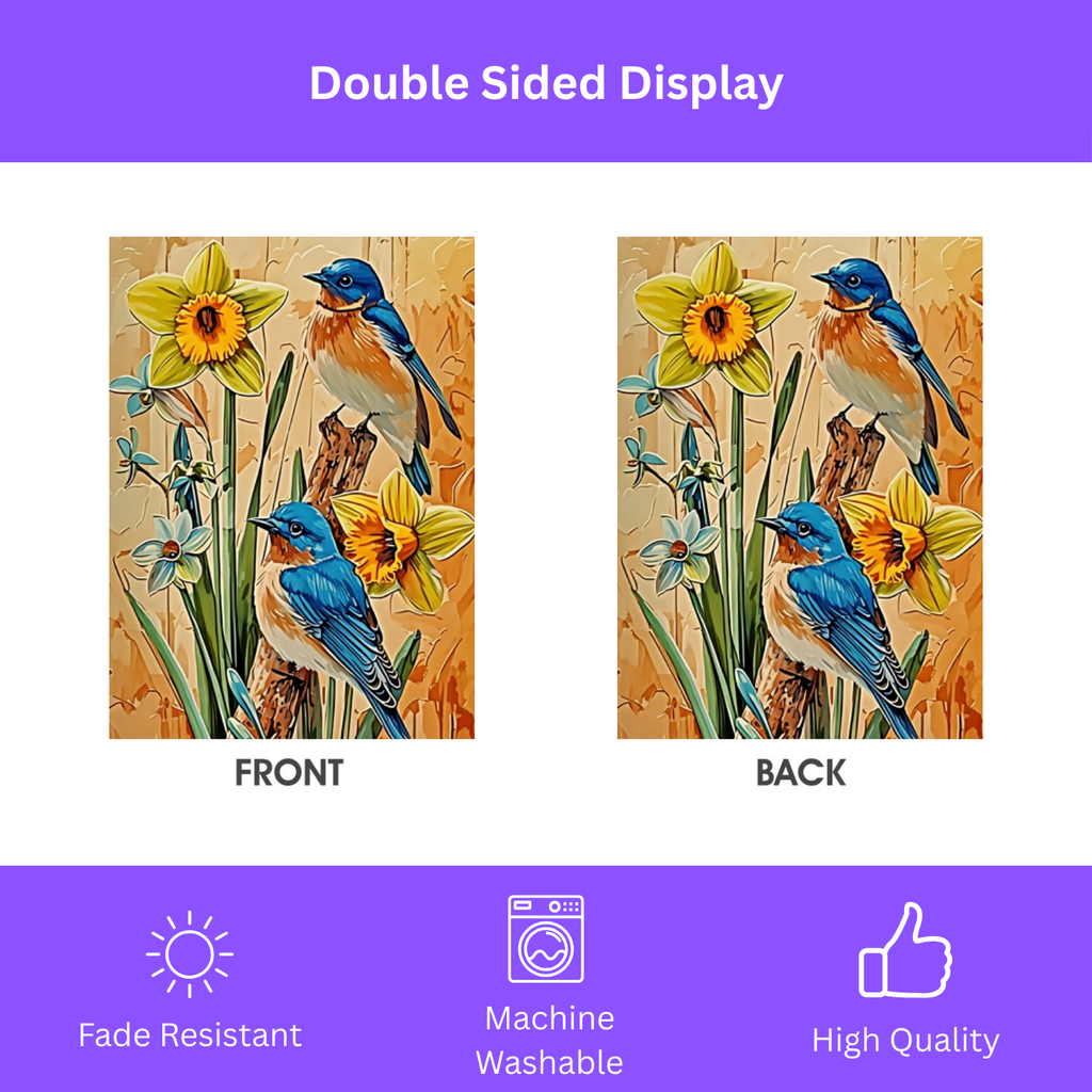 Two Blue Birds Garden Flag