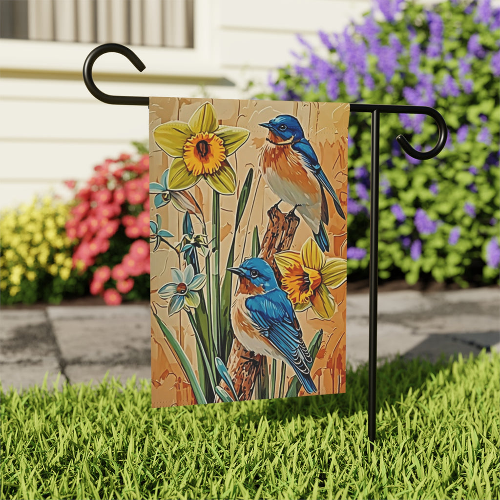 Two Blue Birds Garden Flag