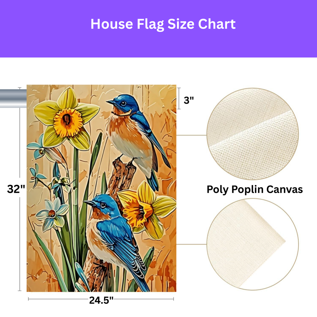Two Blue Birds Garden Flag