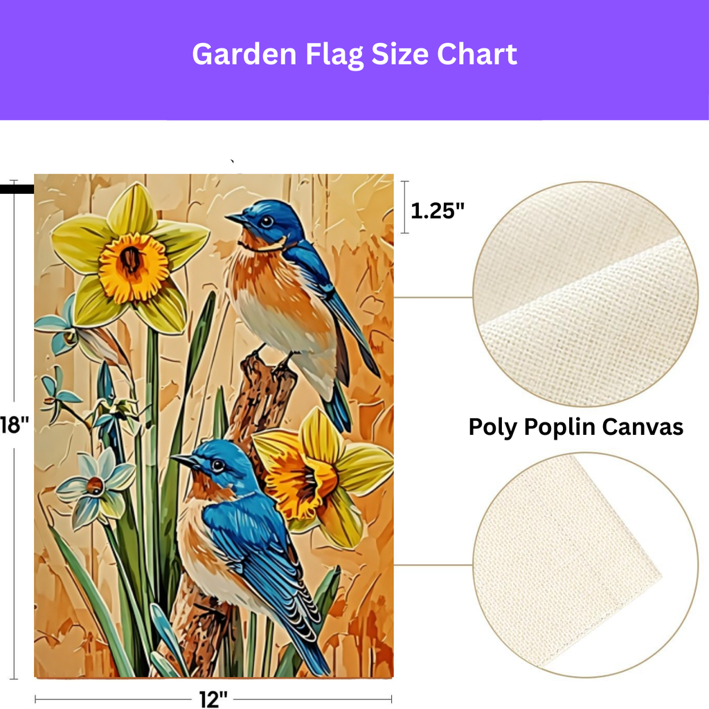 Two Blue Birds Garden Flag