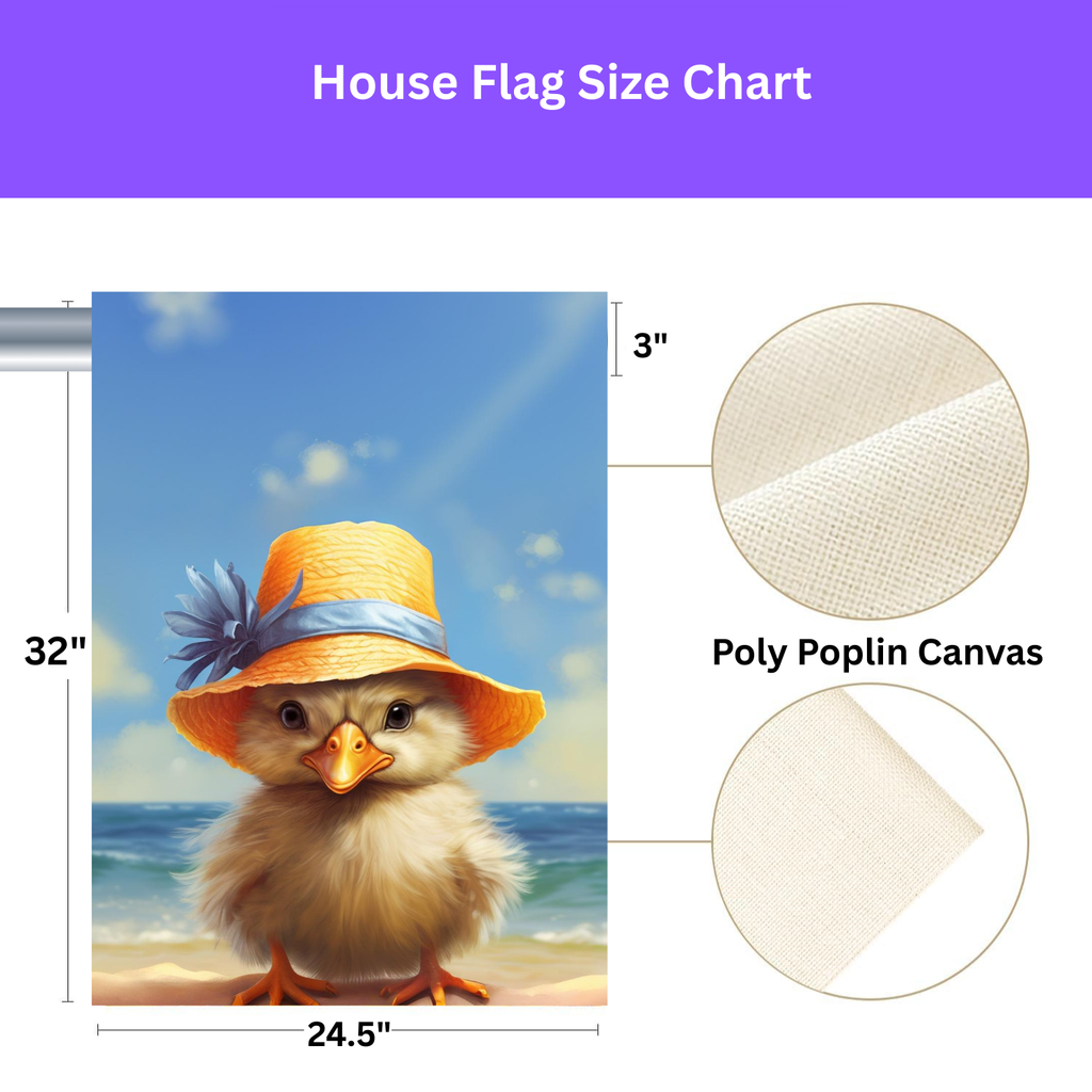 Beach Duckling Garden Flag