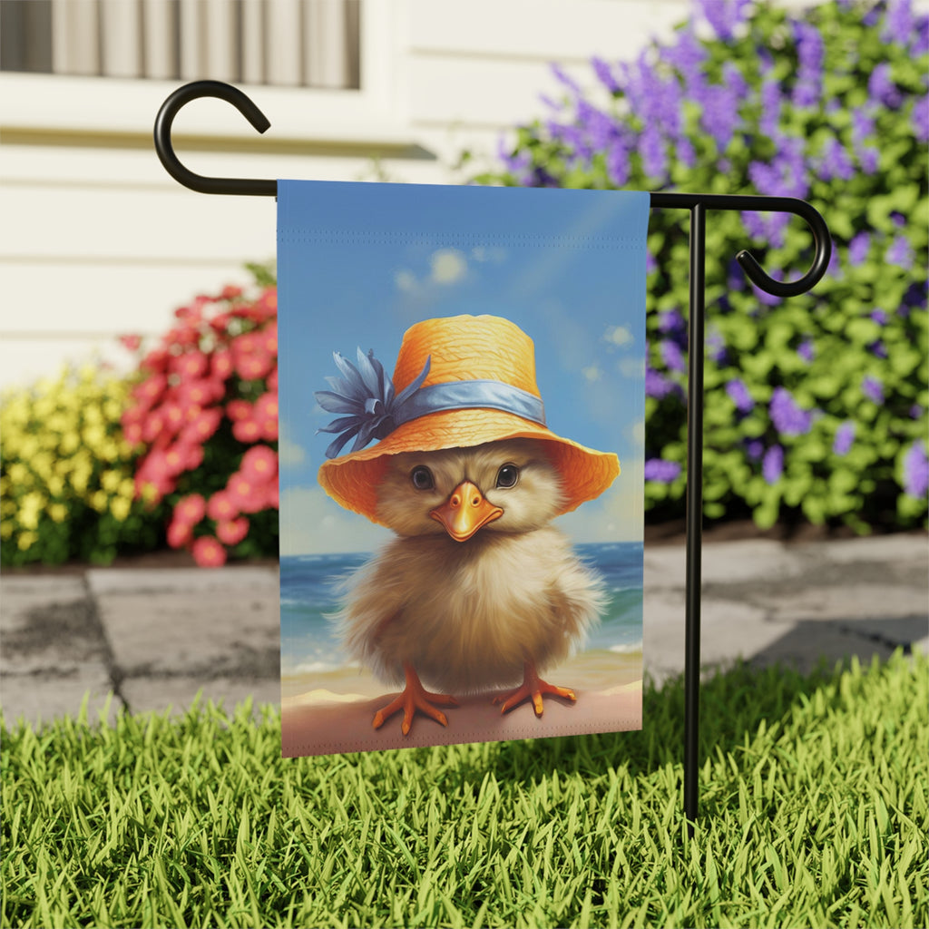 Beach Duckling Garden Flag