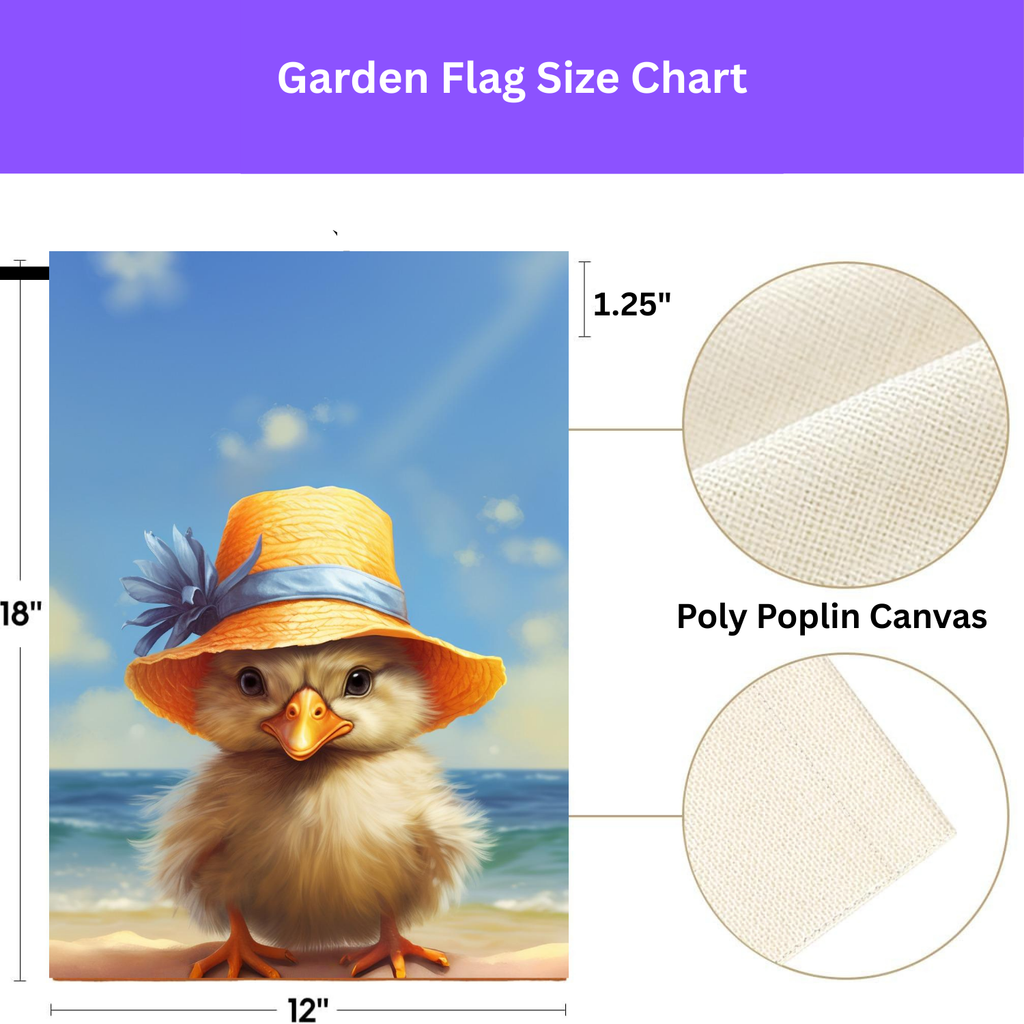 Beach Duckling Garden Flag