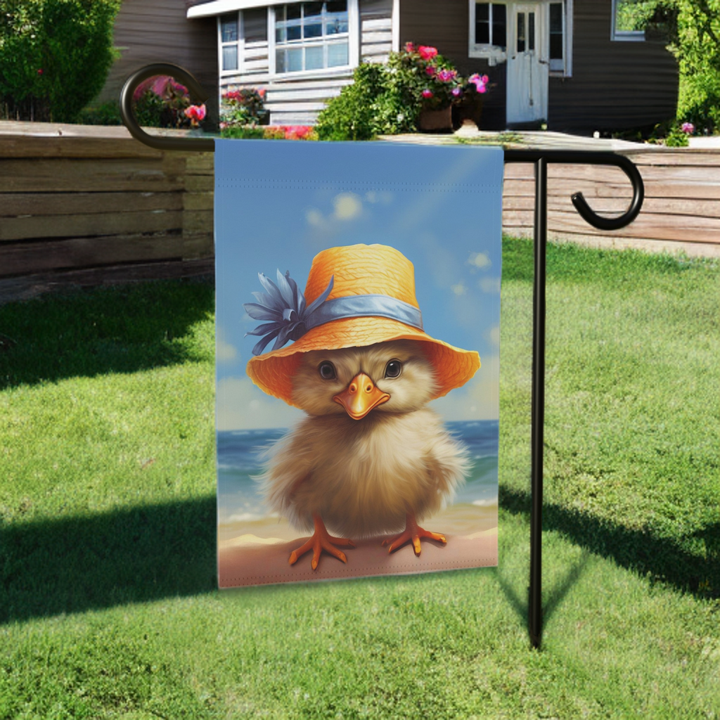 Beach Duckling Garden Flag
