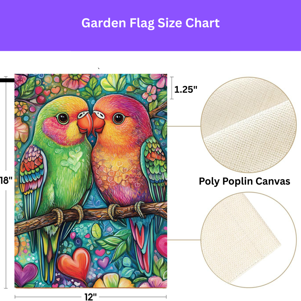 Abstract Love Birds Garden Flag