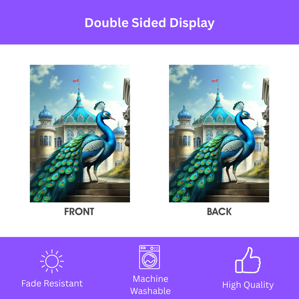 Vibrant Peacock Garden Flag