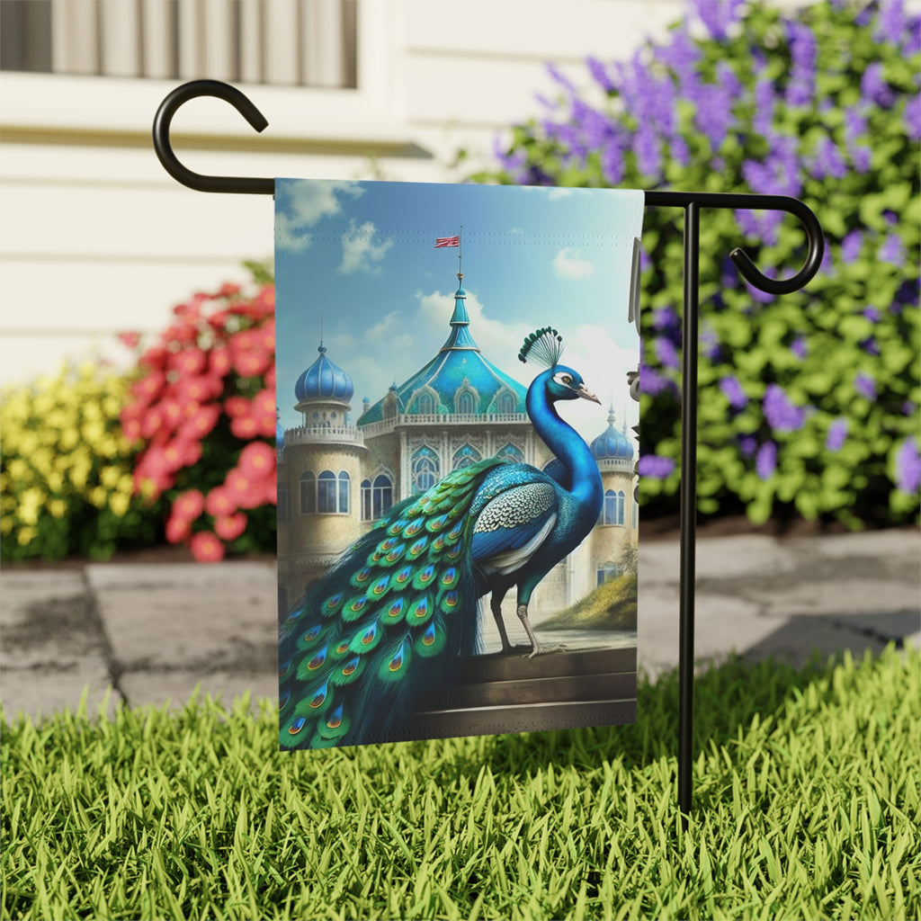 Vibrant Peacock Garden Flag