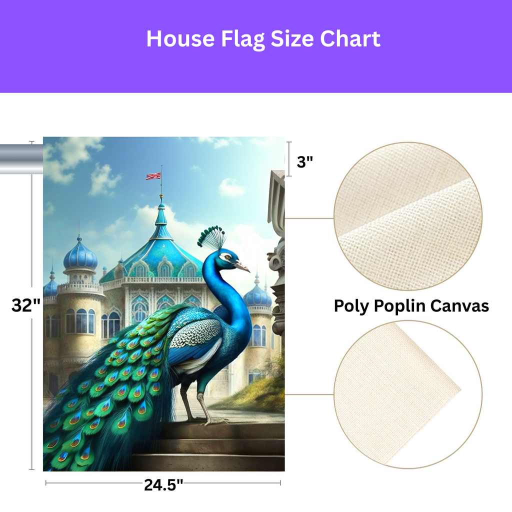 Vibrant Peacock Garden Flag