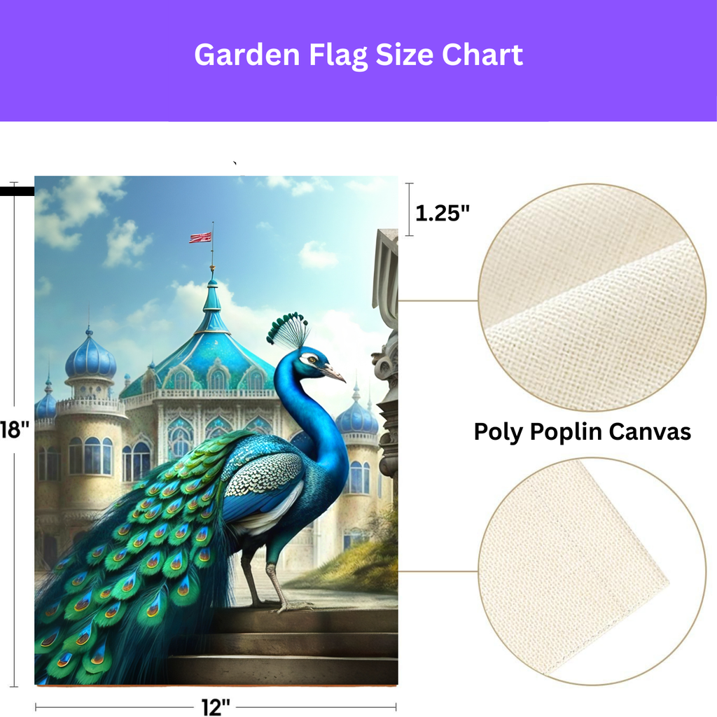 Vibrant Peacock Garden Flag