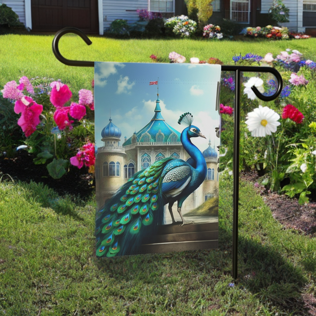 Vibrant Peacock Garden Flag
