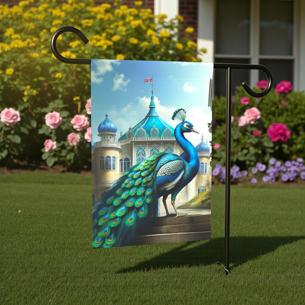 Vibrant Peacock Garden Flag
