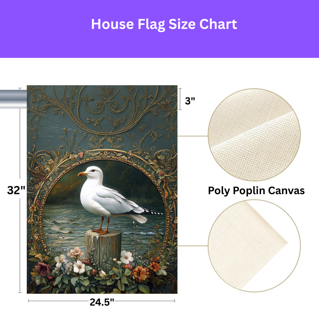 Seagull On A Post Garden Flag