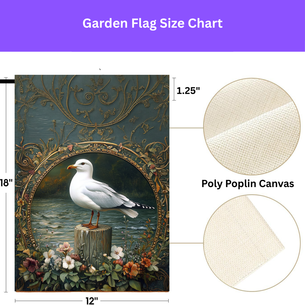 Seagull On A Post Garden Flag