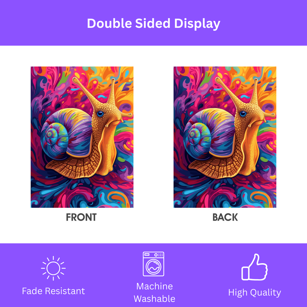 Colorful Snail Garden Flag - porch decor - Dragonfire Gardens