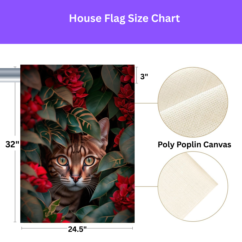 Bengal in Leaves Garden Flag - porch decor - Dragonfire Gardens