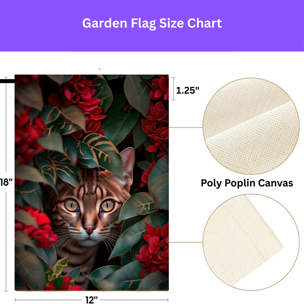 Bengal in Leaves Garden Flag - yard display - Dragonfire Gardens
