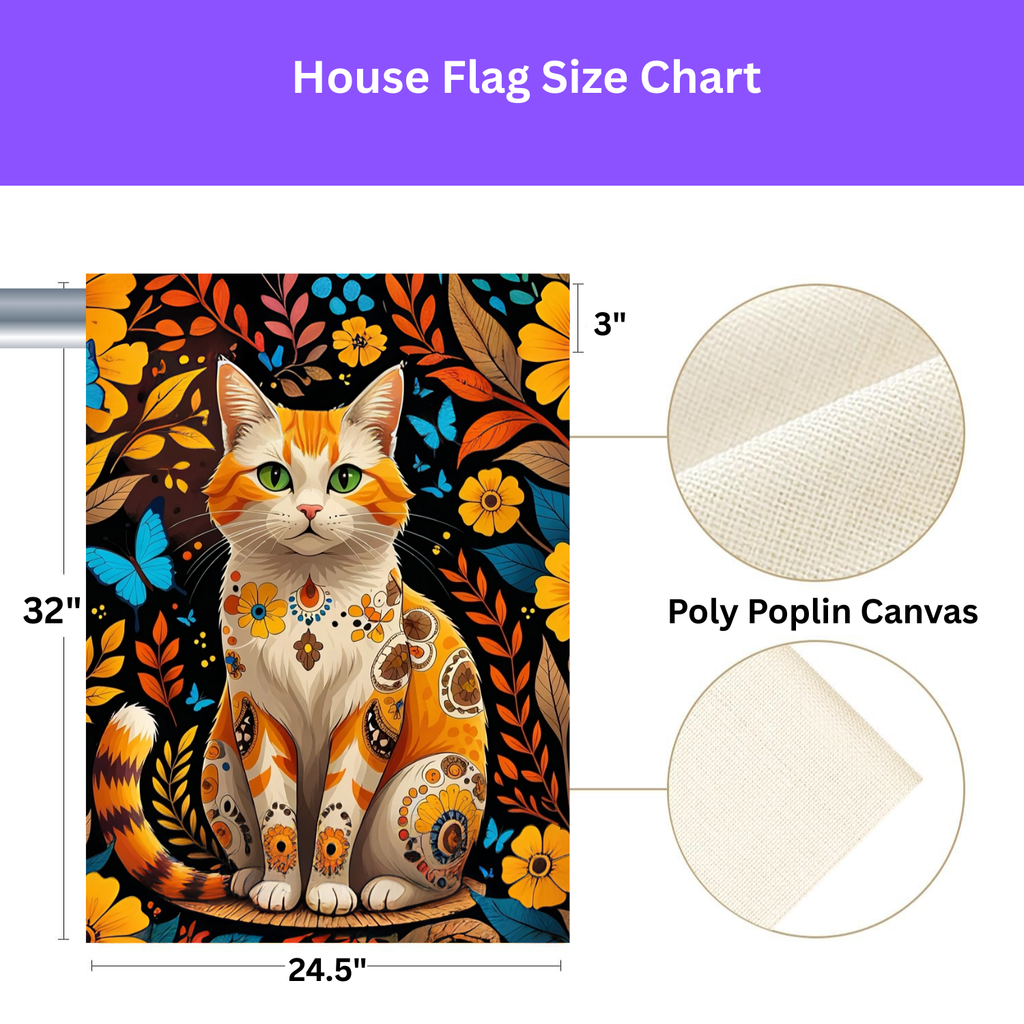 Abstract Ginger Cat Garden Flag