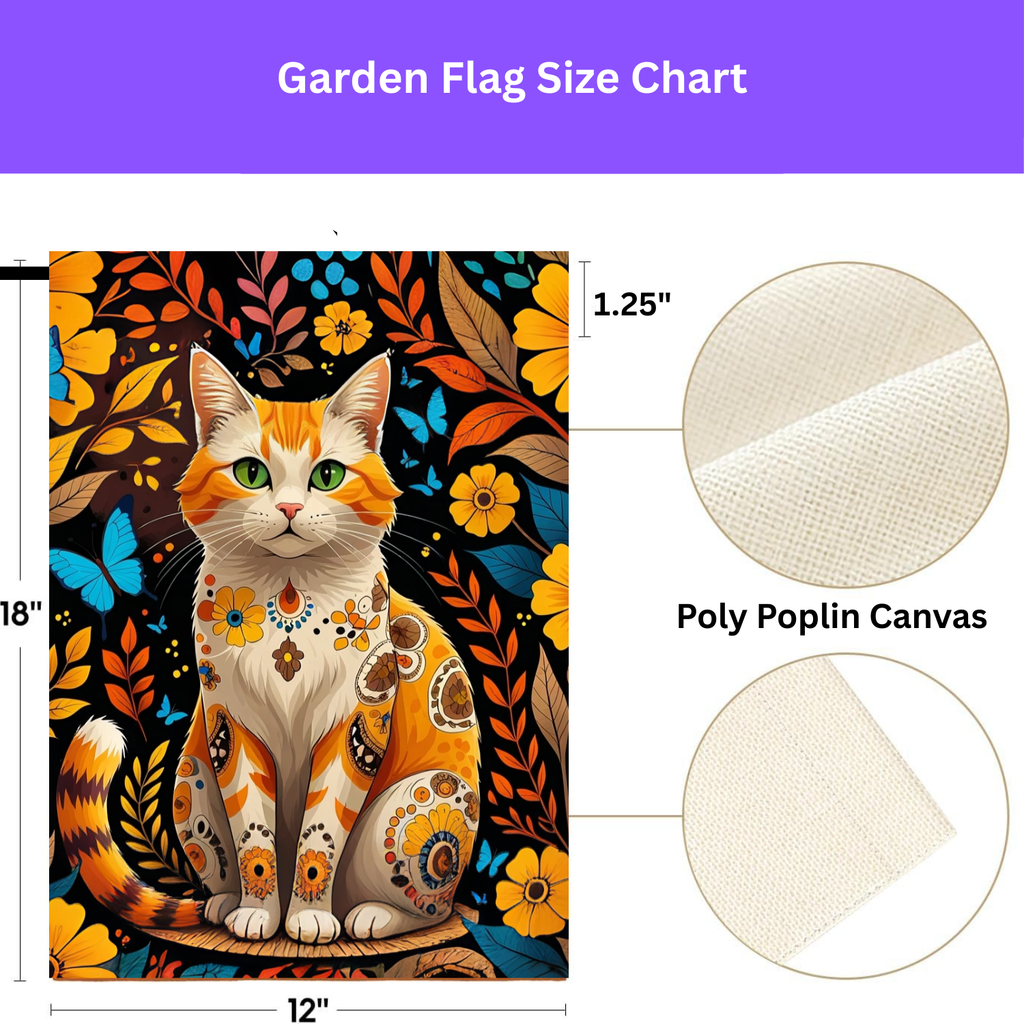 Abstract Ginger Cat Garden Flag