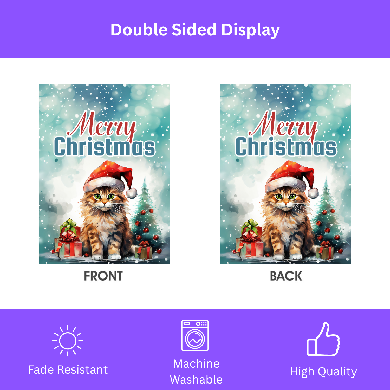 Merry Christmas Cat Garden Flag