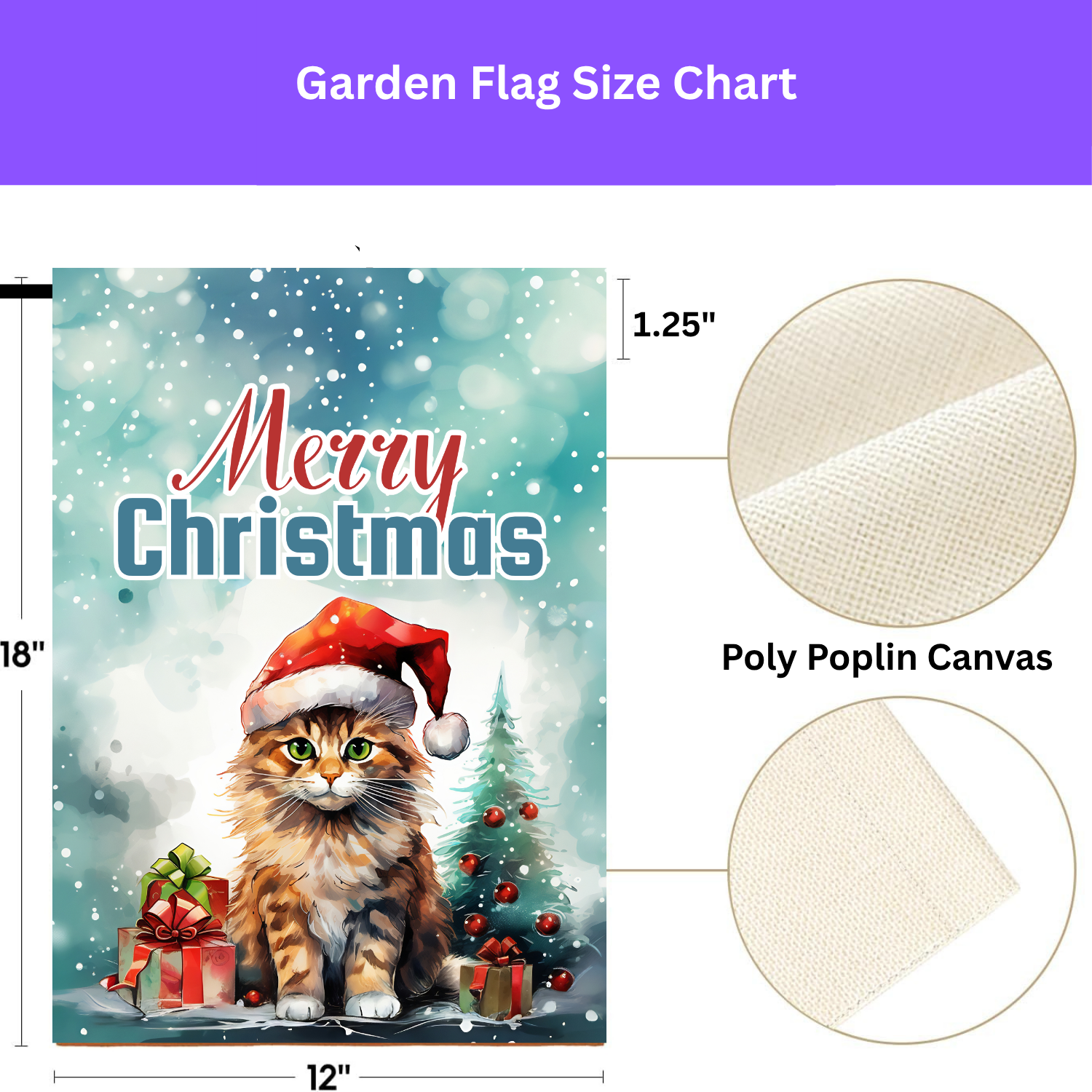 Merry Christmas Cat Garden Flag