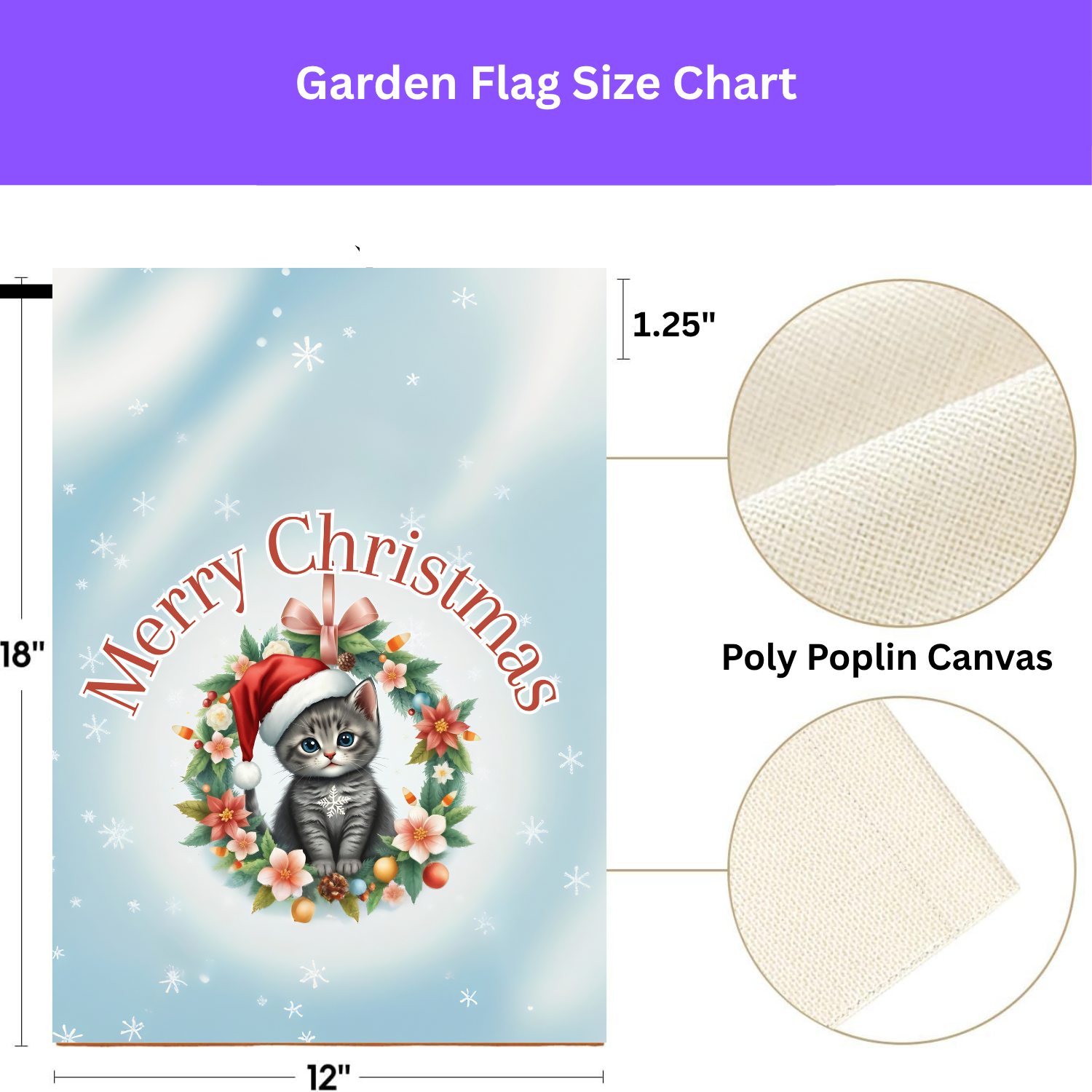 Merry Christmas Cat Wreath Garden Flag