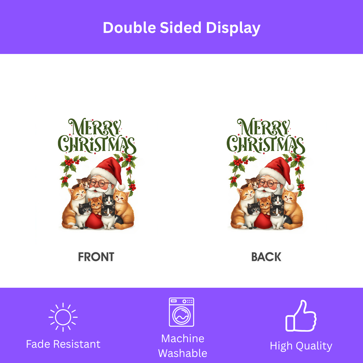 Santa's Cats Christmas Garden Flag