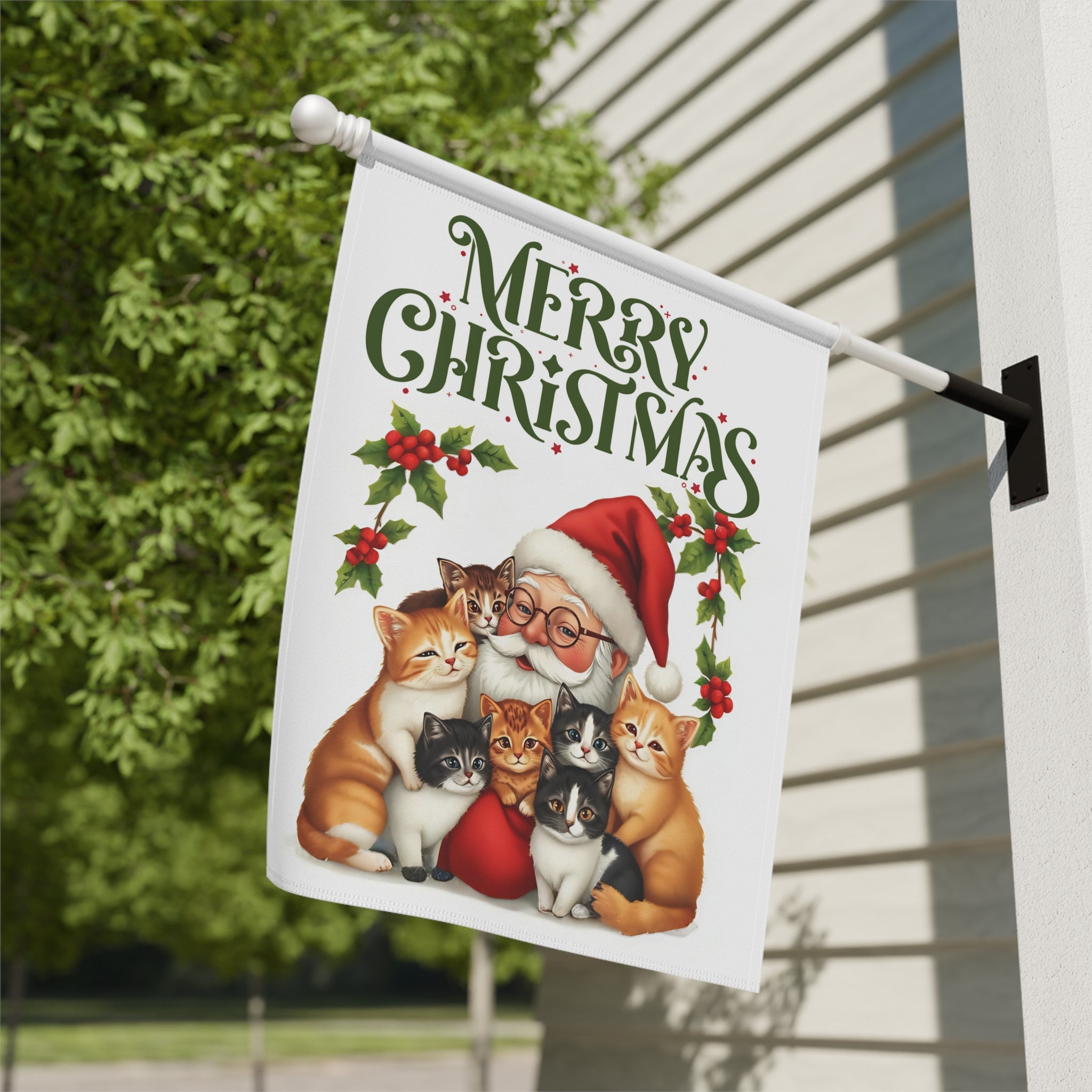 Santa's Cats Christmas Garden Flag