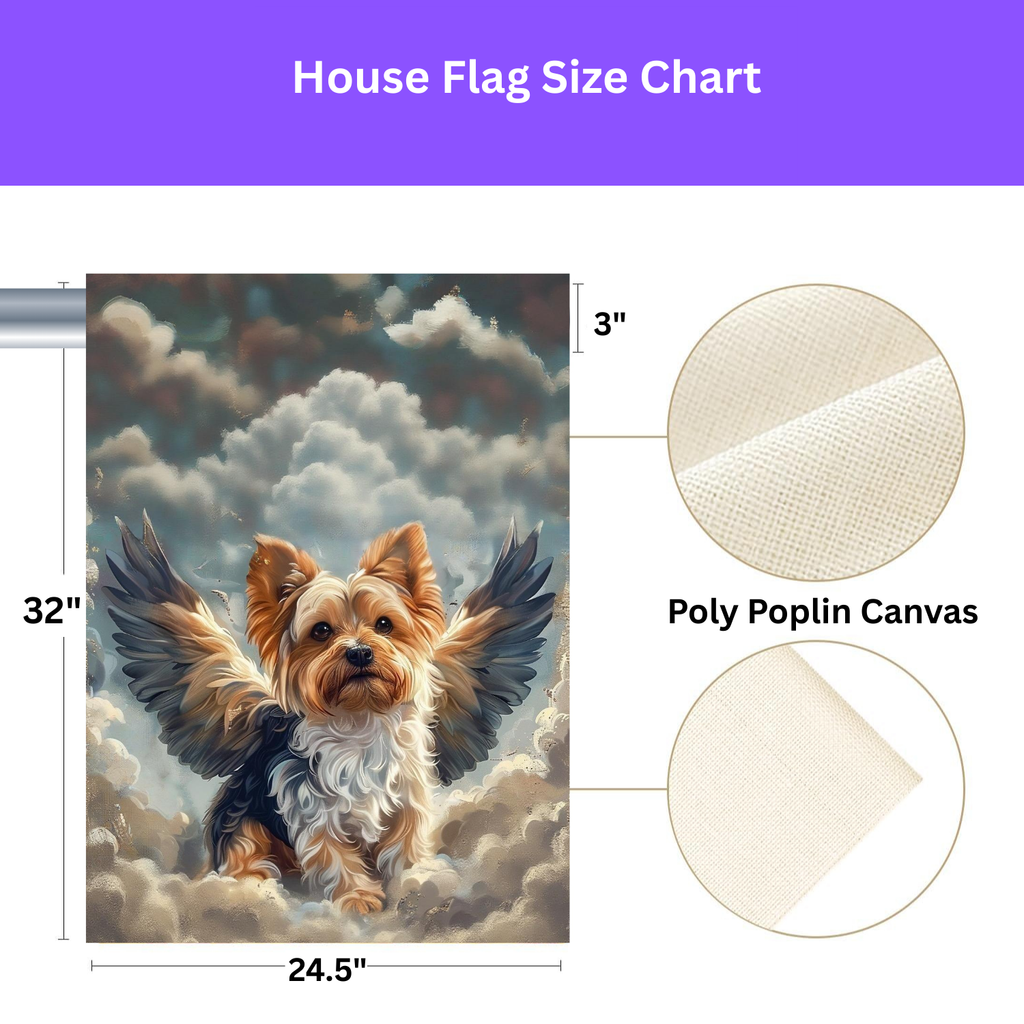 Yorkie Angel Garden Flag - porch decor - Dragonfire Gardens
