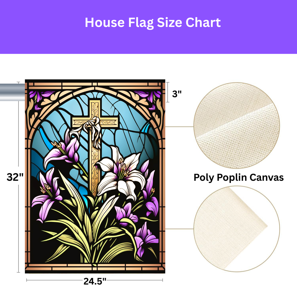 Abstract Cross And Lilies Easter Garden Flag