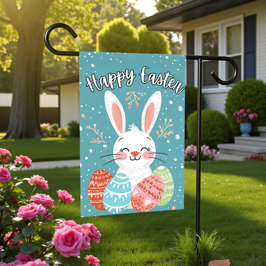 Happy Easter Bunny Garden Flag