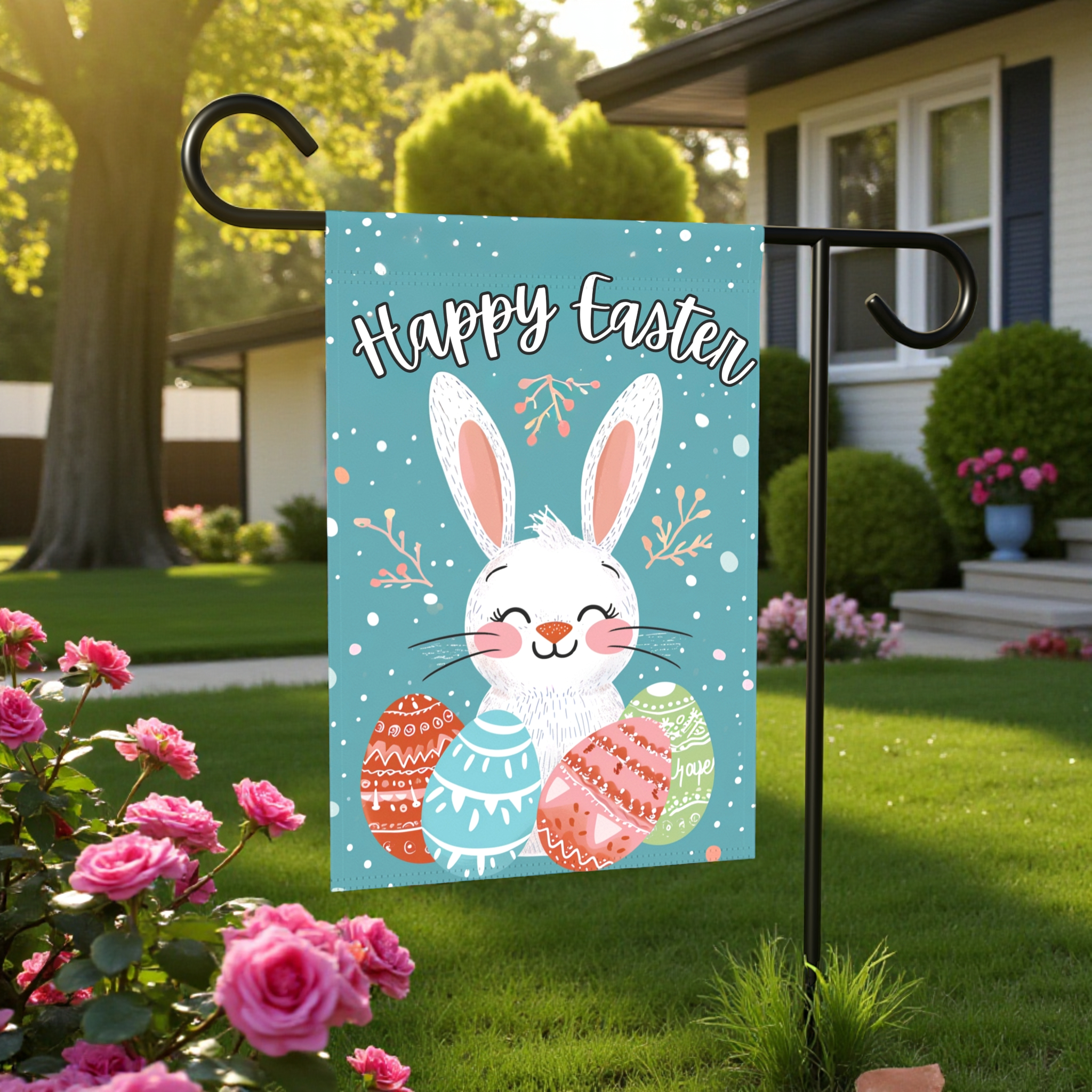 Happy Easter Bunny Garden Flag