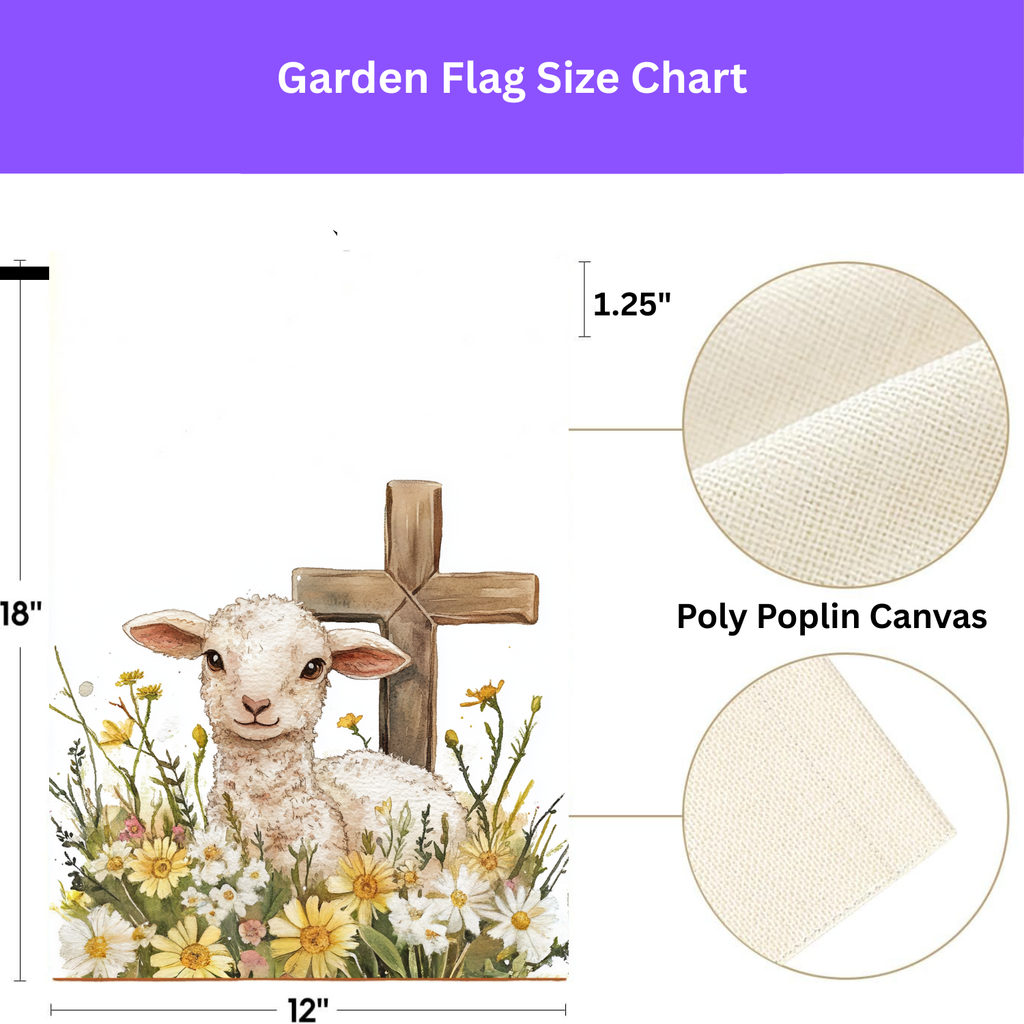 Easter Lamb and Cross Garden Flag