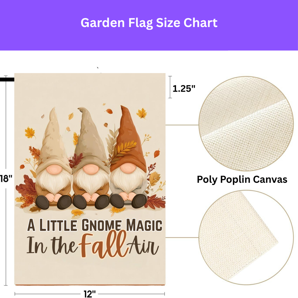A Little Gnome Magic Fall Garden Flag - porch decor - Dragonfire Gardens