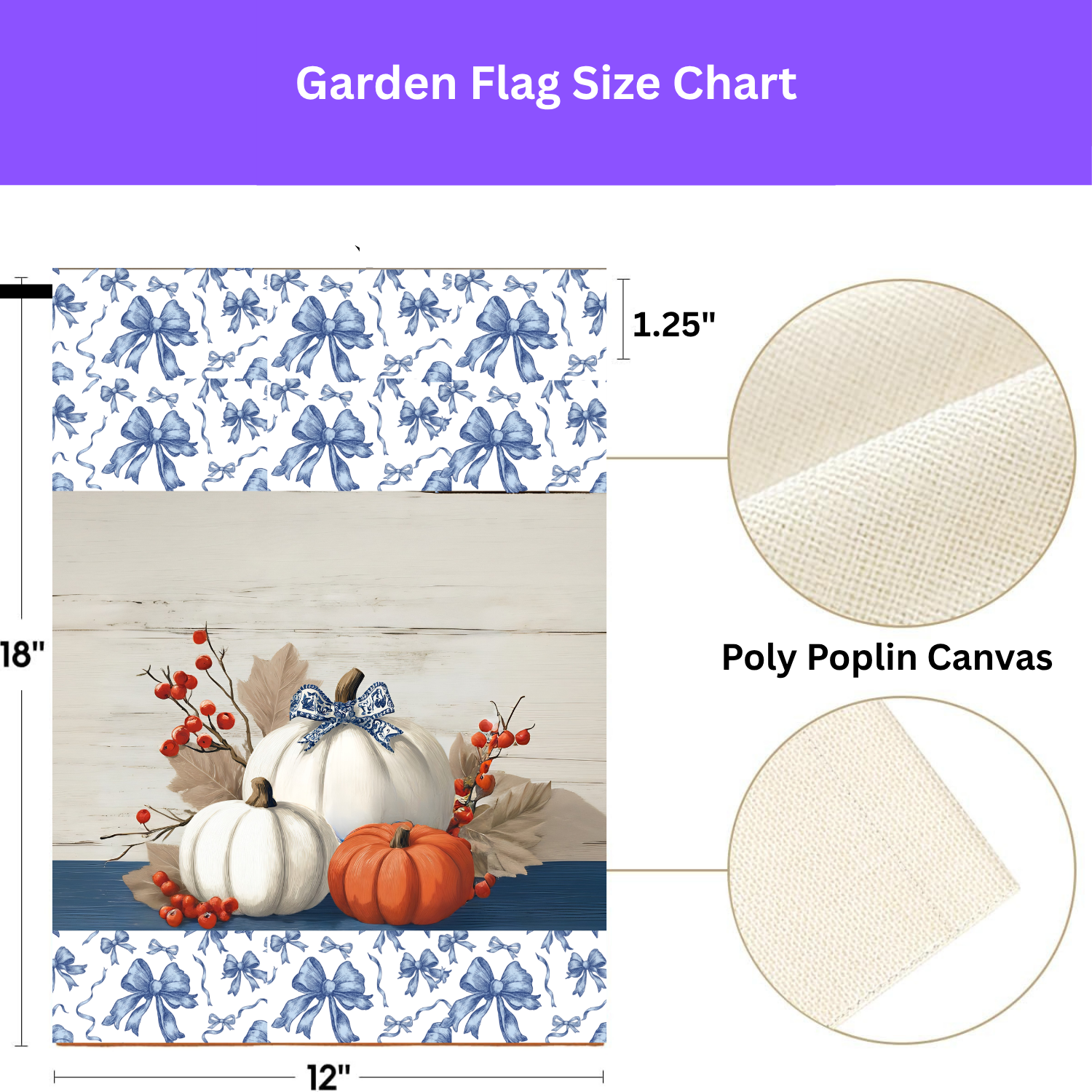 Chinoiseries Bow Pumpkin Garden Flag - porch decor - Dragonfire Gardens