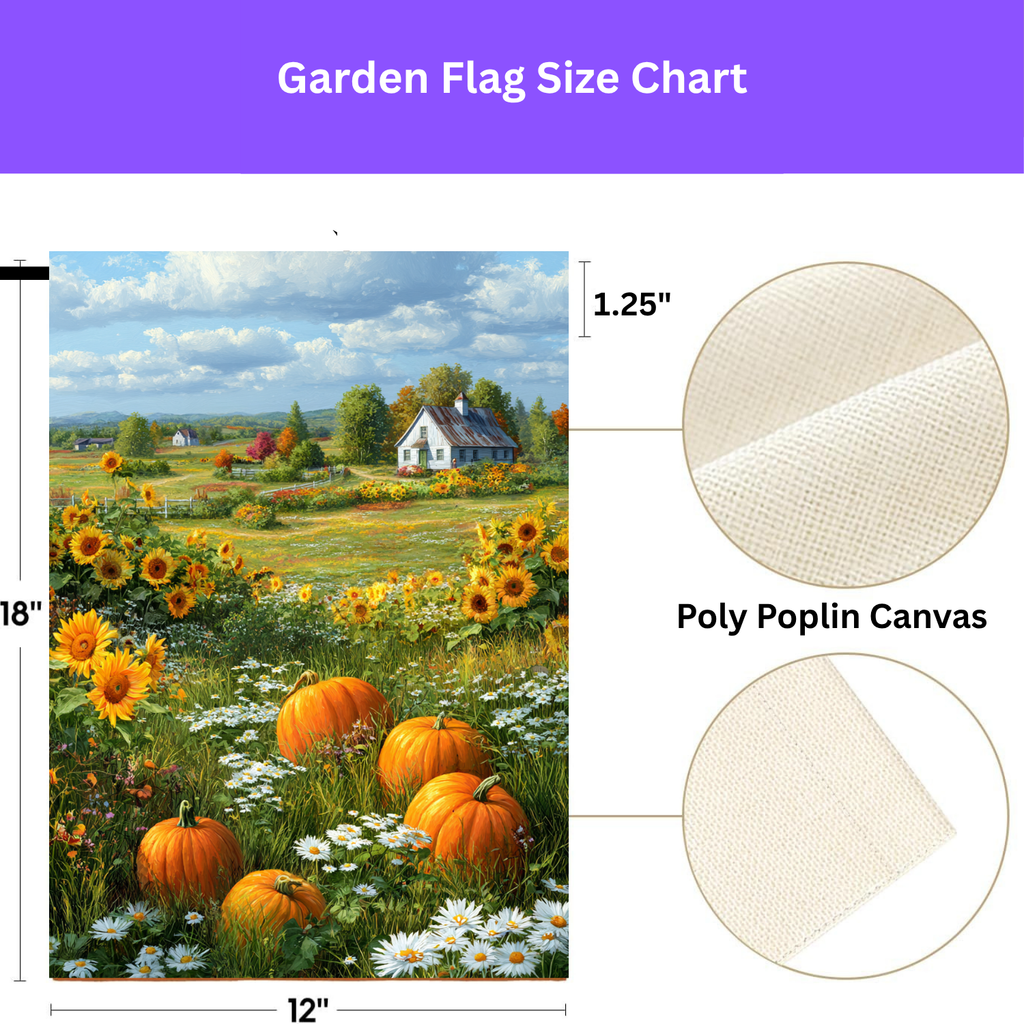Farm Cottage Pumpkins Garden Flag - porch decor - Dragonfire Gardens