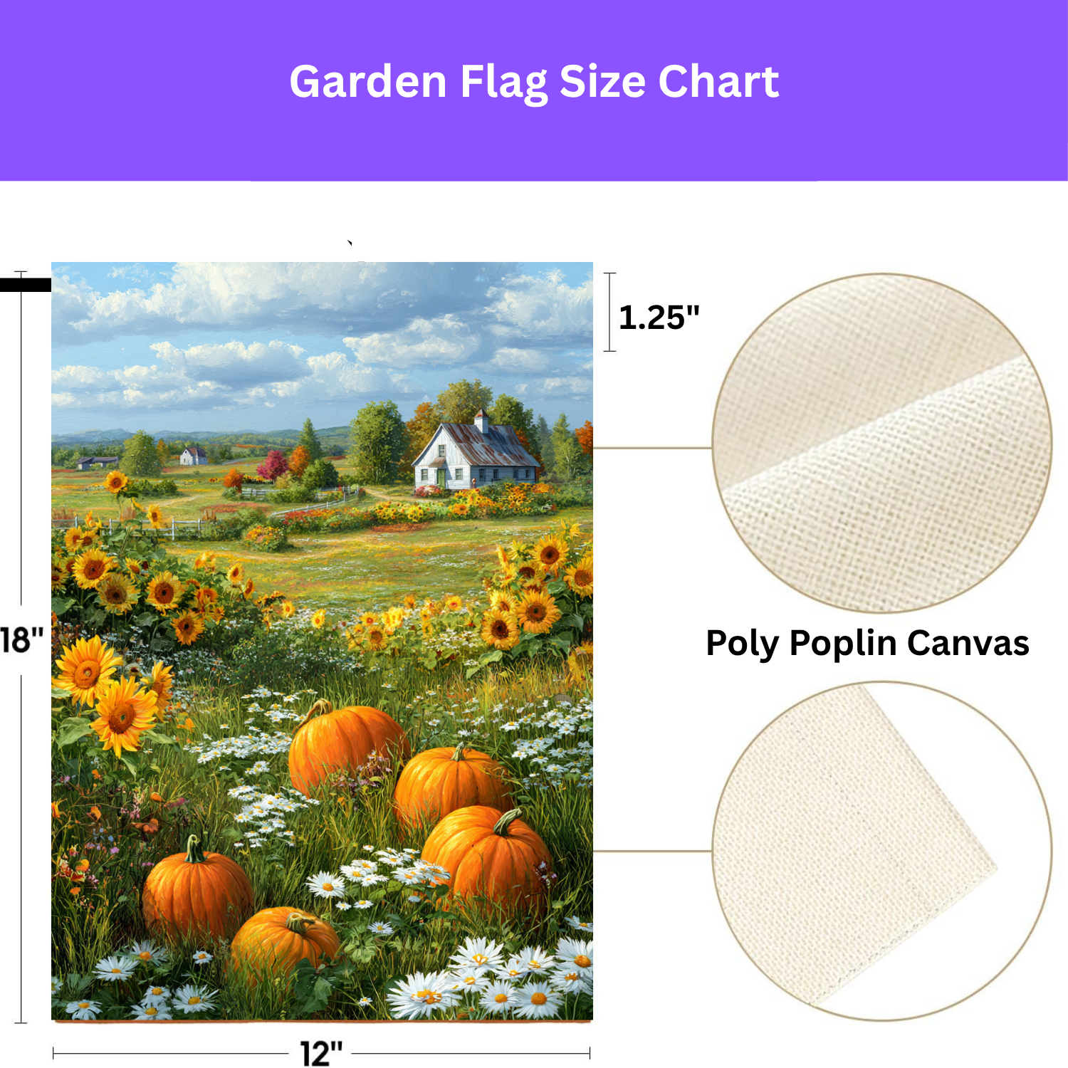 Farm Cottage Pumpkins Garden Flag - porch decor - Dragonfire Gardens