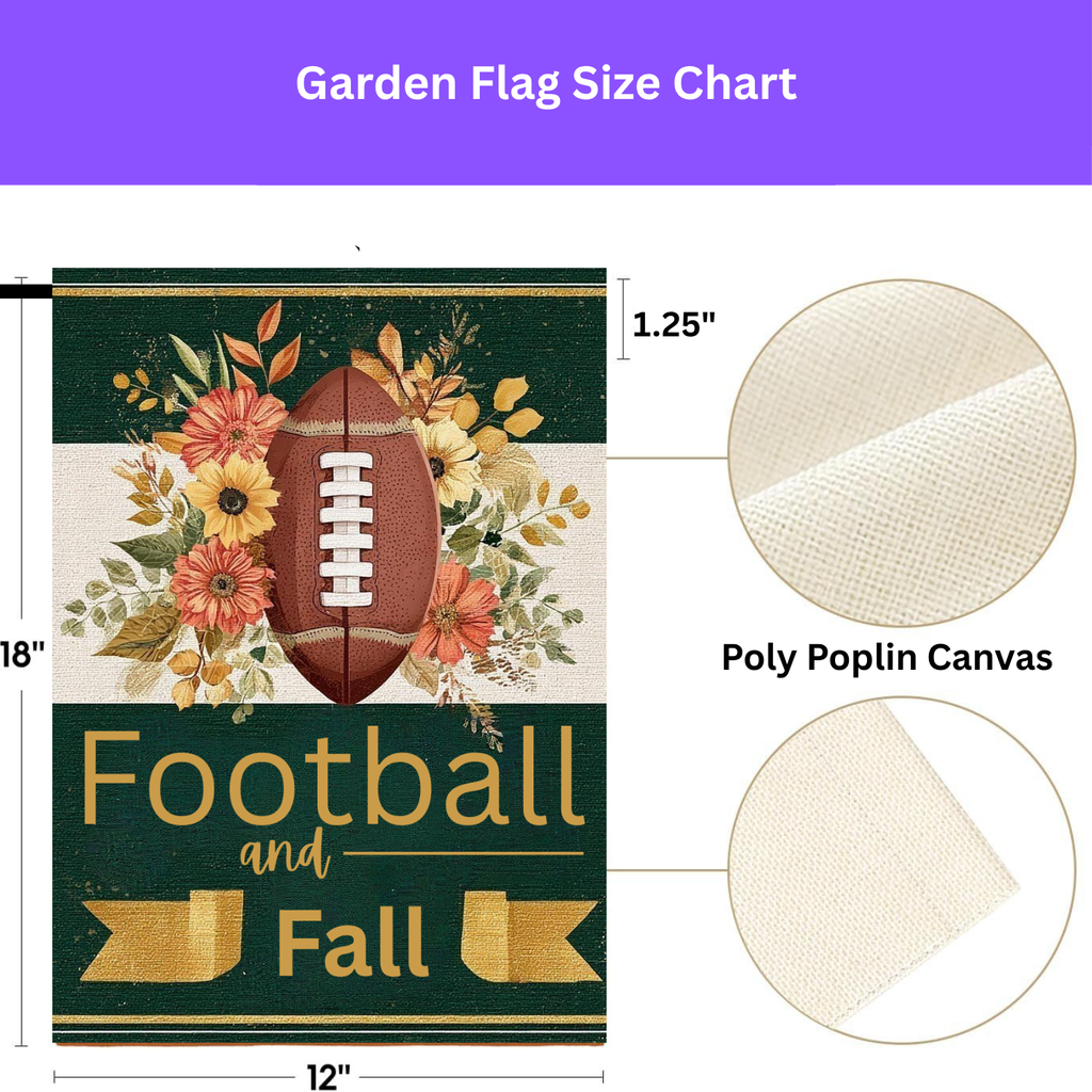 Football and Fall Garden Flag - double-sided design - Dragonfire Gardens