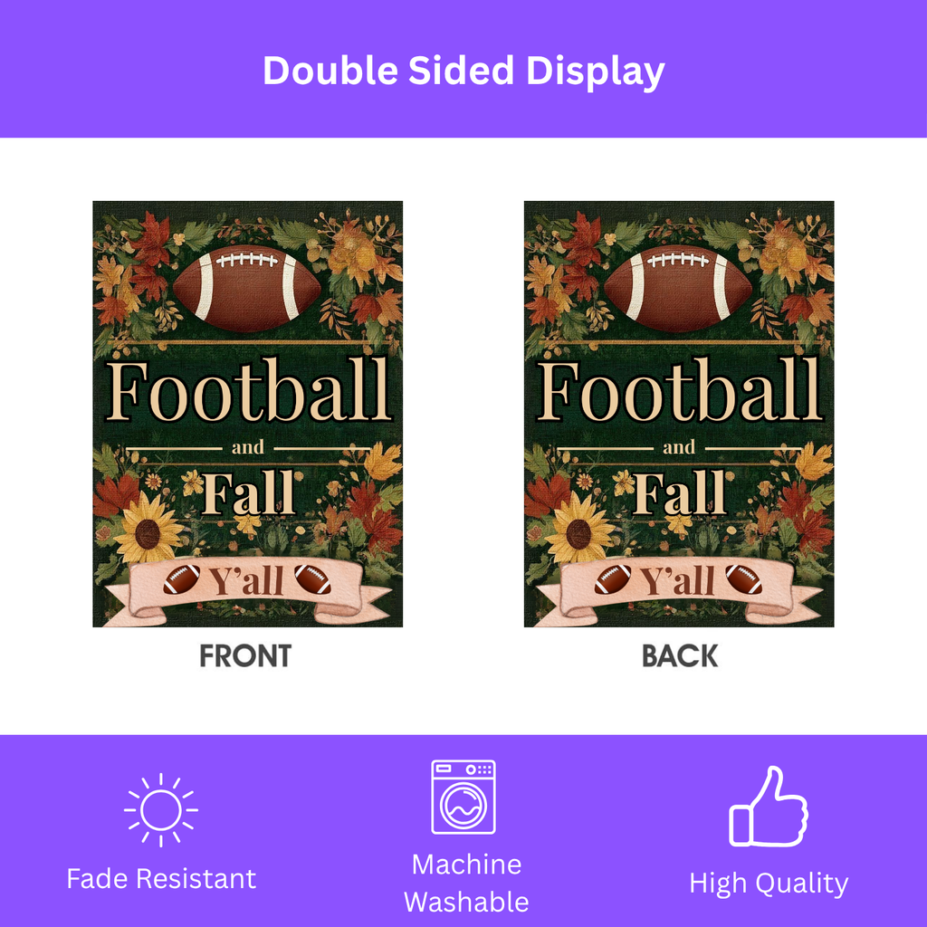 Football & Fall Y'all Garden Flag