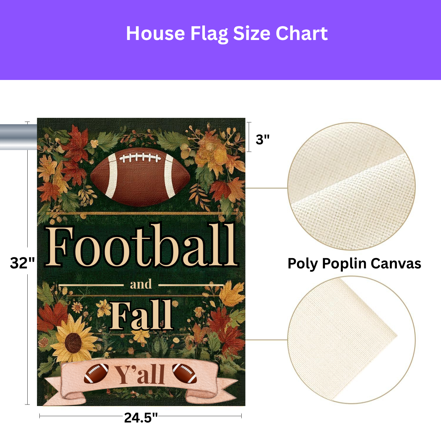 Football & Fall Y'all Garden Flag