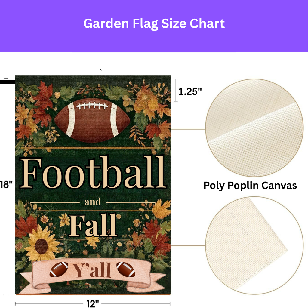 Football & Fall Y'all Garden Flag
