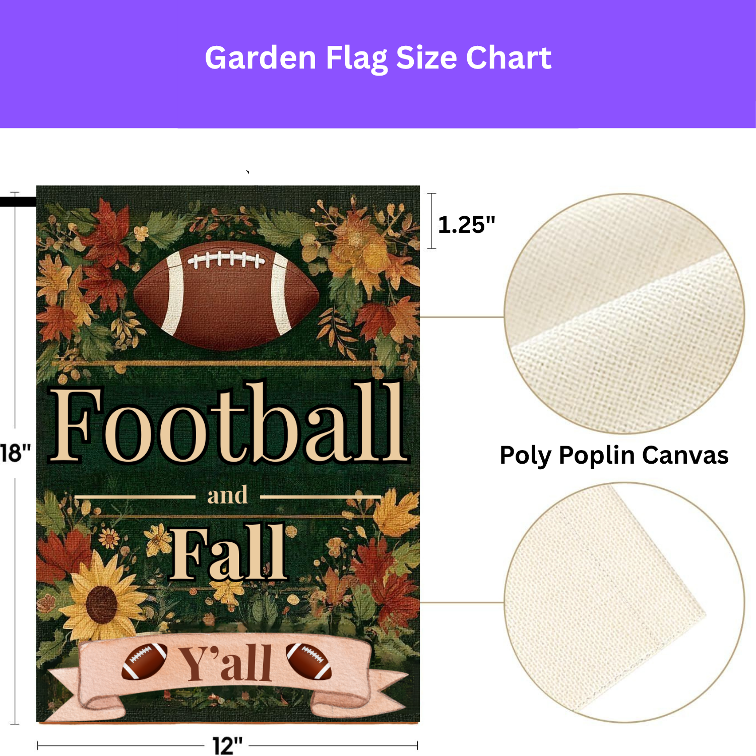 Football & Fall Y'all Garden Flag
