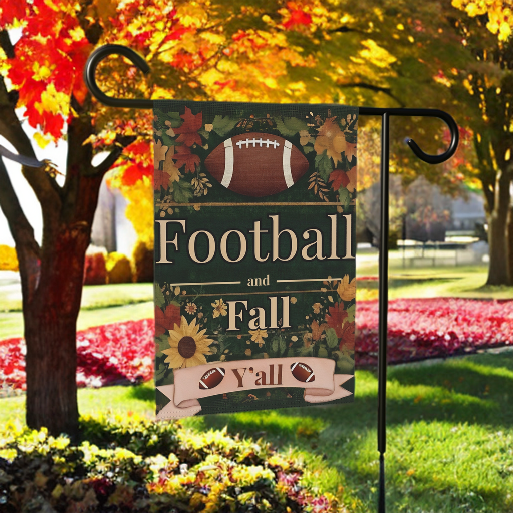 Football & Fall Y'all Garden Flag